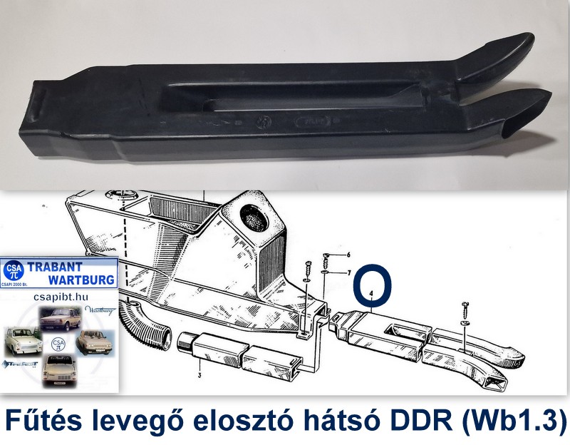Fűtés levegő elosztó hátsó DDR (Wb1.3)